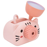 LED Table Lamp Folding Eye Protection Reading Light with Pen Holder Pencil Sharpener USB ChargingPink - Rear View