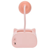 LED Table Lamp Folding Eye Protection Reading Light with Pen Holder Pencil Sharpener USB ChargingPink