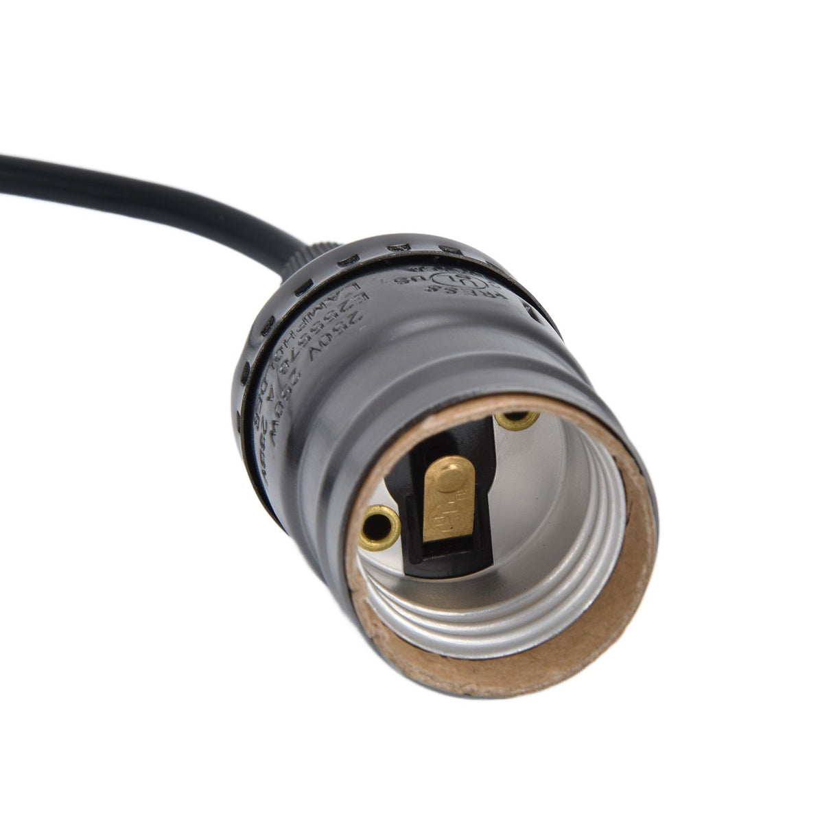 Chandelier Lamp Holder 110V to 240V Retro Ceiling Hanging Light Bulb Socket BasePearl Black