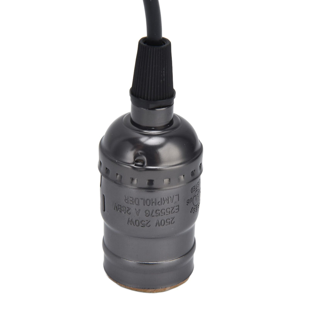 Chandelier Lamp Holder 110V to 240V Retro Ceiling Hanging Light Bulb Socket BasePearl Black