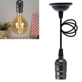 Chandelier Lamp Holder 110V to 240V Retro Ceiling Hanging Light Bulb Socket BasePearl Black