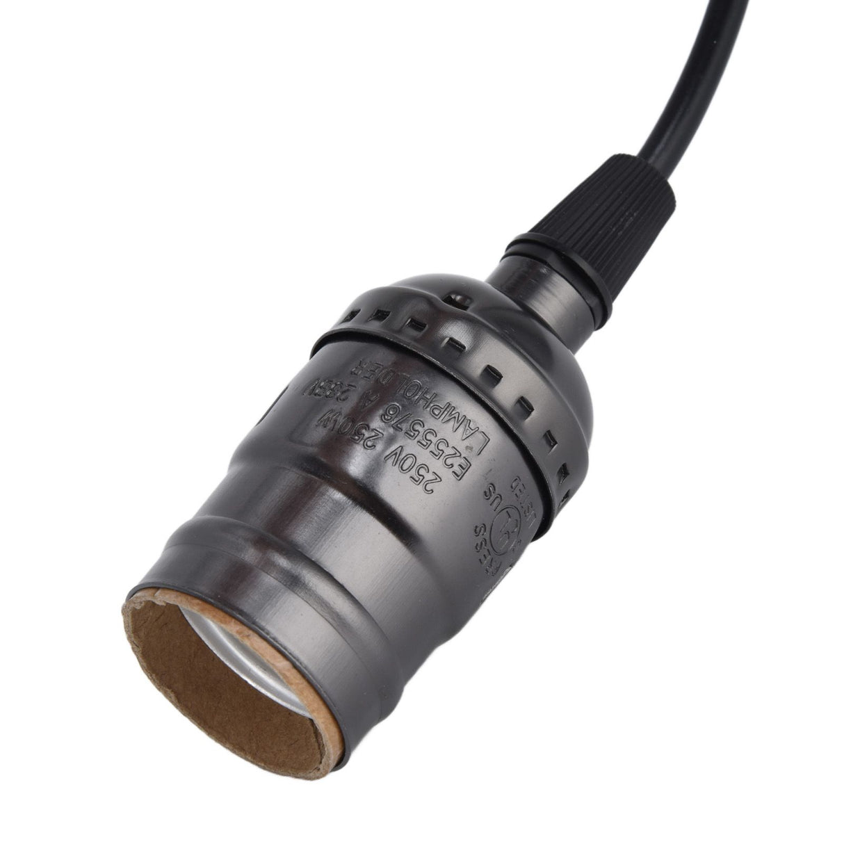 Chandelier Lamp Holder 110V to 240V Retro Ceiling Hanging Light Bulb Socket BasePearl Black
