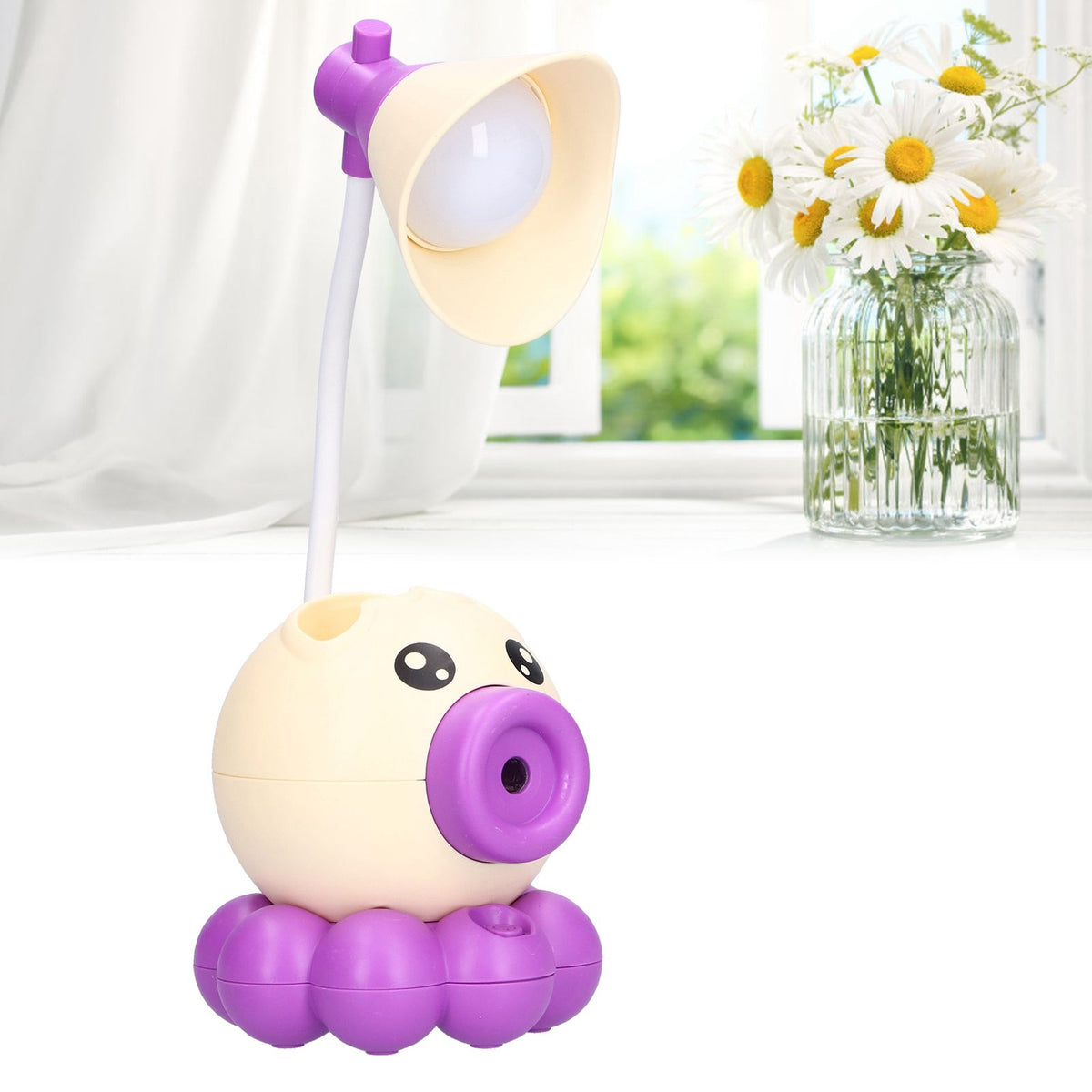 LED Desk Lamp Octopus Shaped Foldable Multifunctional Warm White Light USB Charging Cute Desk LampYellow