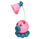 LED Desk Lamp Octopus Shaped Foldable Multifunctional Warm White Light USB Charging Cute Desk LampPink