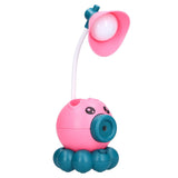 LED Desk Lamp Octopus Shaped Foldable Multifunctional Warm White Light USB Charging Cute Desk LampPink - Top-Down View
