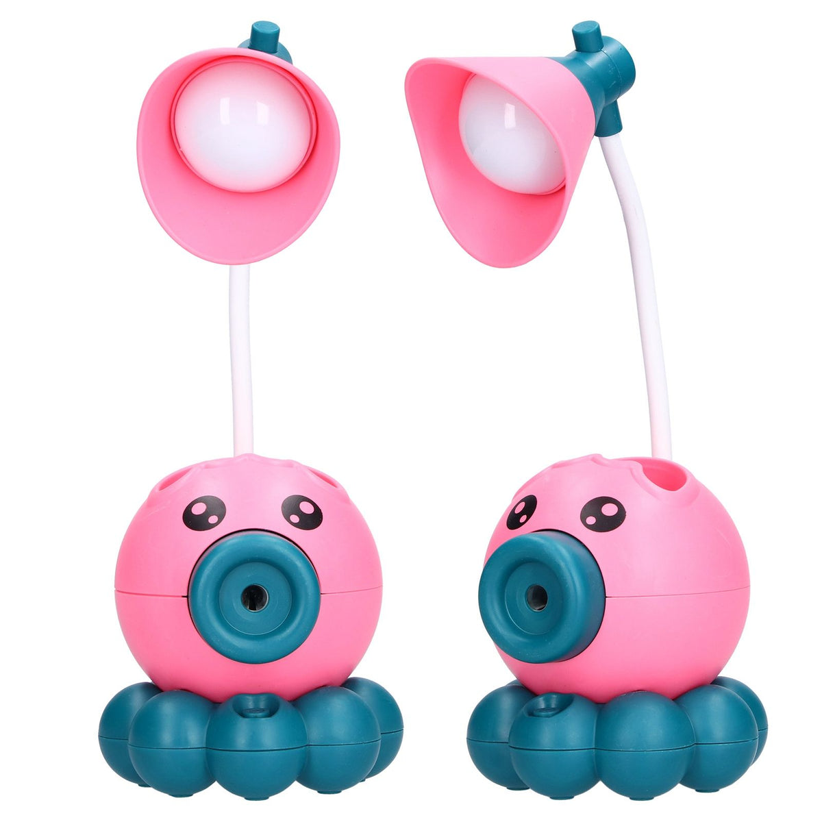 LED Desk Lamp Octopus Shaped Foldable Multifunctional Warm White Light USB Charging Cute Desk LampPink