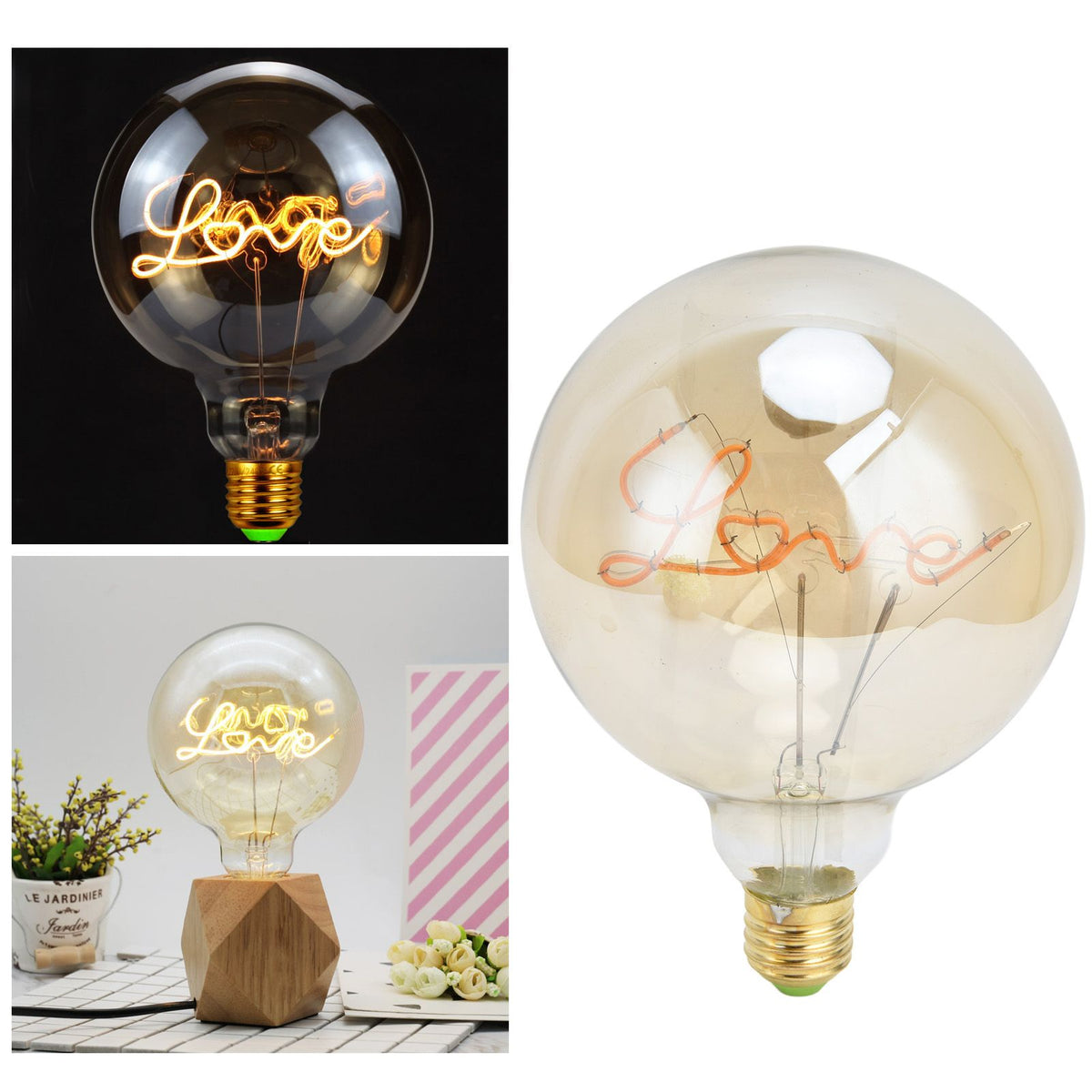 Round Light Bulbs Nontoxic No Flicker Energy Saving Environmental Friendly LED Dimmable Bulb Light 220VLOVE