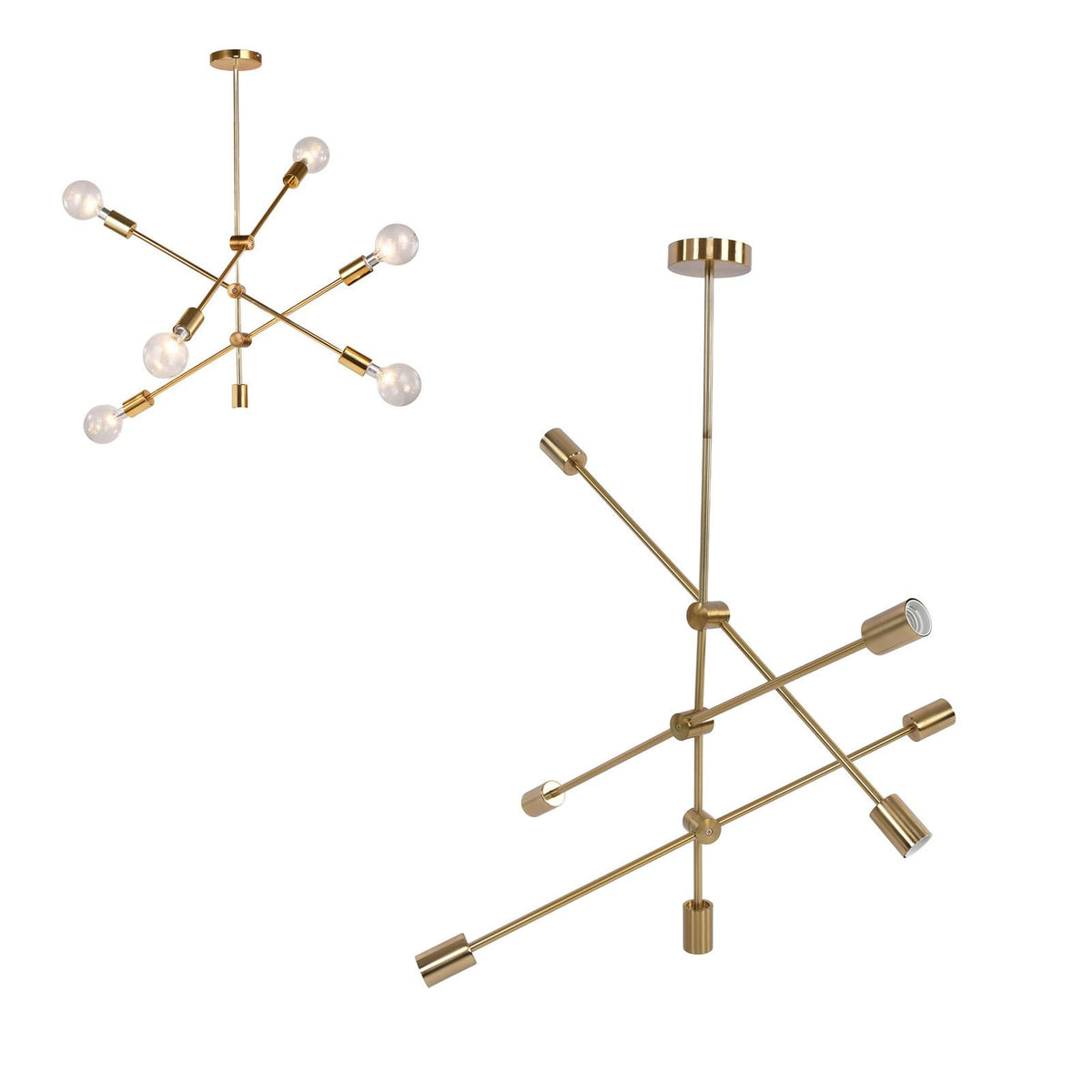 Pendant Light 6 Lights Geometric Style Unique Design Stable Firm Highly Durable Hanging Light Fixtures 110‑220V