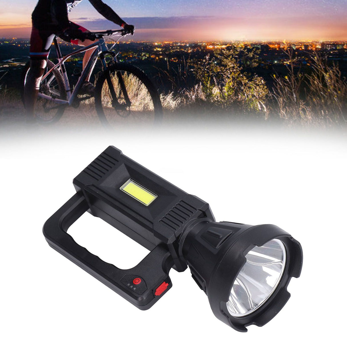 Spotlight Flashlight USB Charging Dual Light Source Smart Battery Display Multi Speed Mode Flash Light