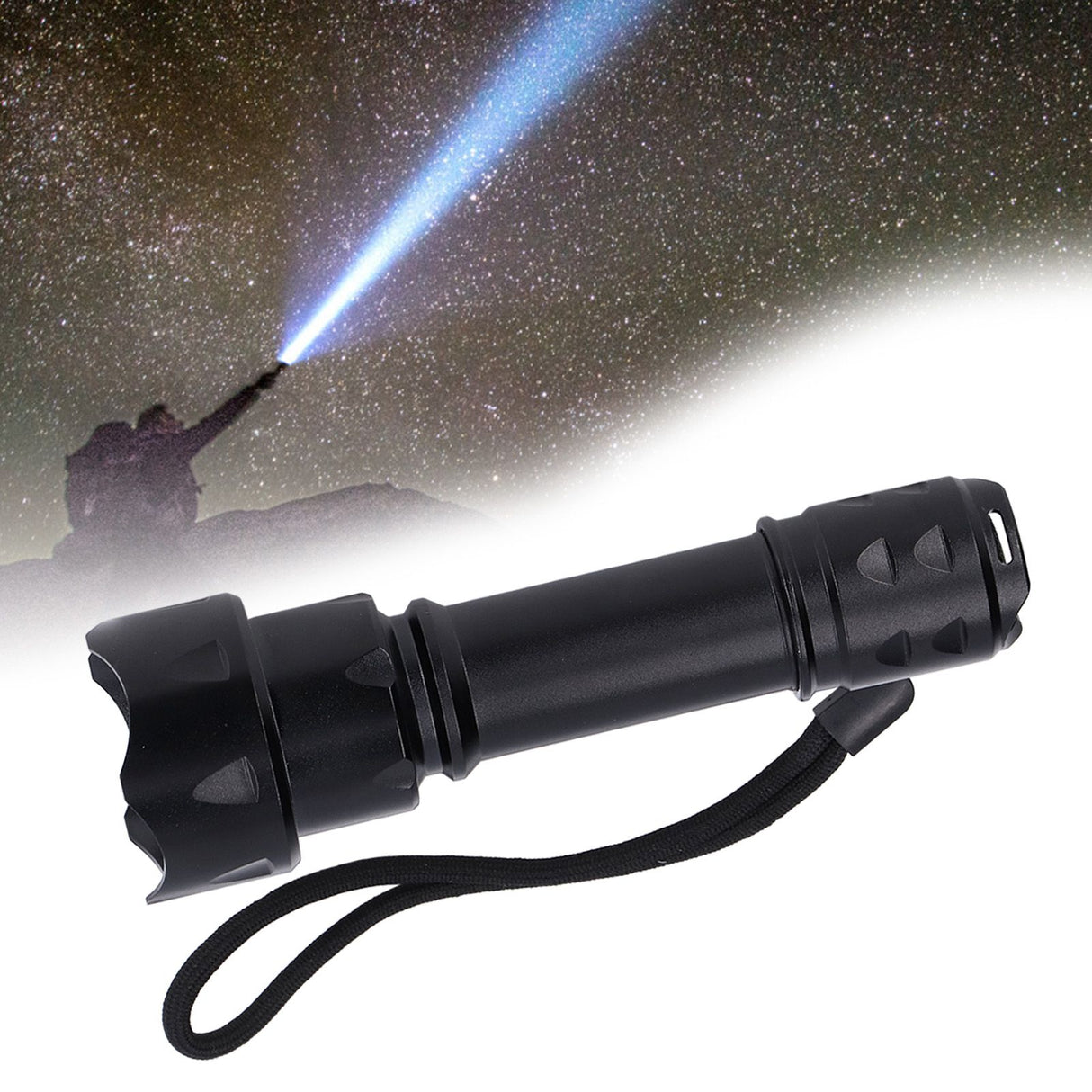 LED Flashlight Telescopic Zoom Protective Function Fashion Design IP65 Waterproof 5000LM Zoom Flashlight
