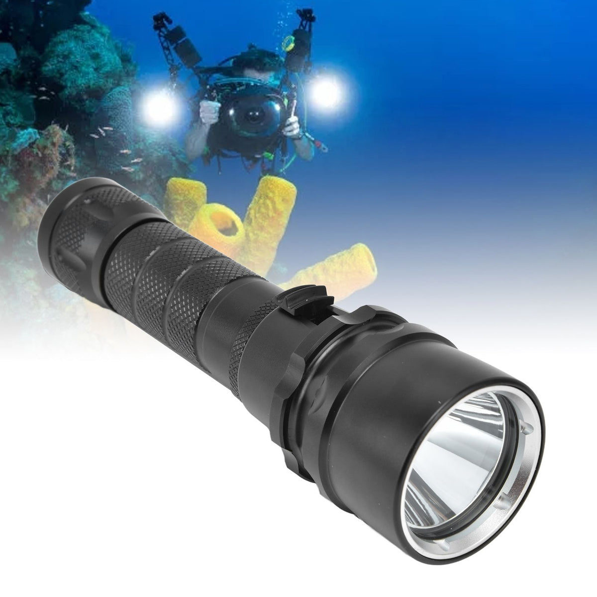 L2 5000lm Stepless Dimming Diving Light Vacuum Electroplated IPX8 Waterproof Diving Flashlight