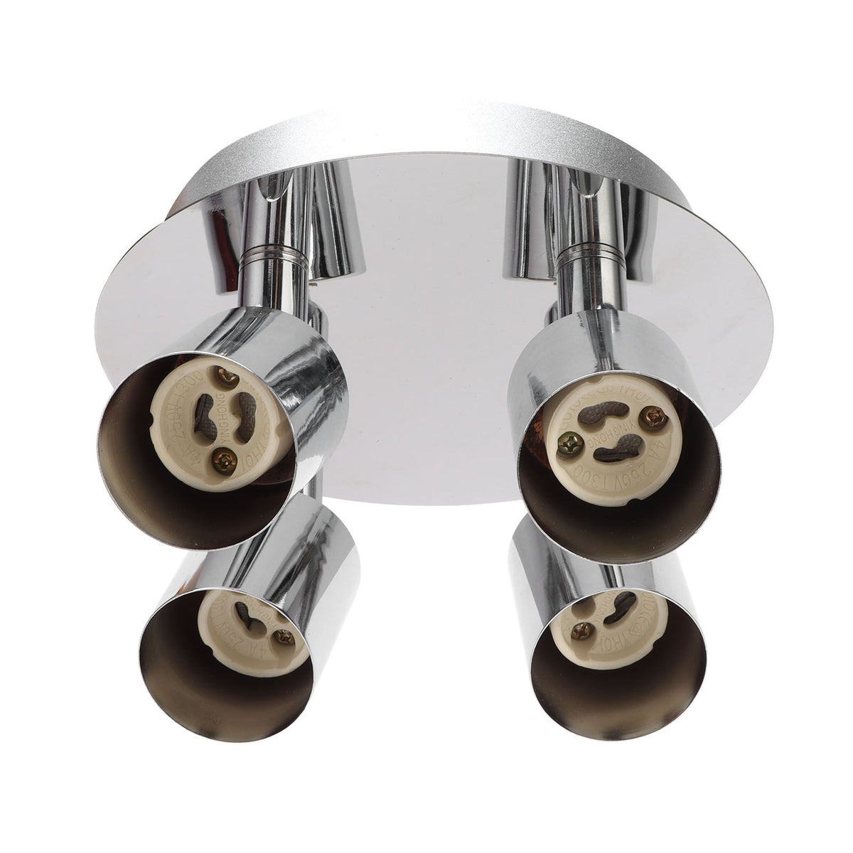 GU10 Lamp Holder 4 Head Ceiling Light Base Adjustable Lamp Holder for Bedroom Kitchen 85‑265V