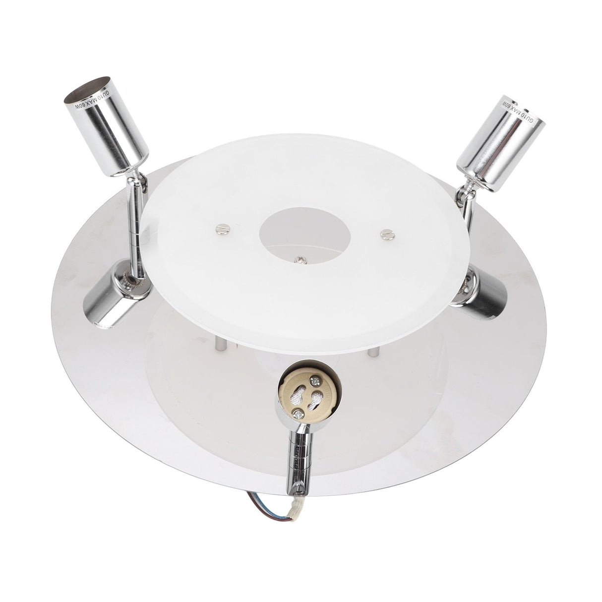 GU10 Household Ceiling Lamp 3 Heads Round Ceiling Lamp Modern Ceiling Light for Bedroom Living Room 85‑265V