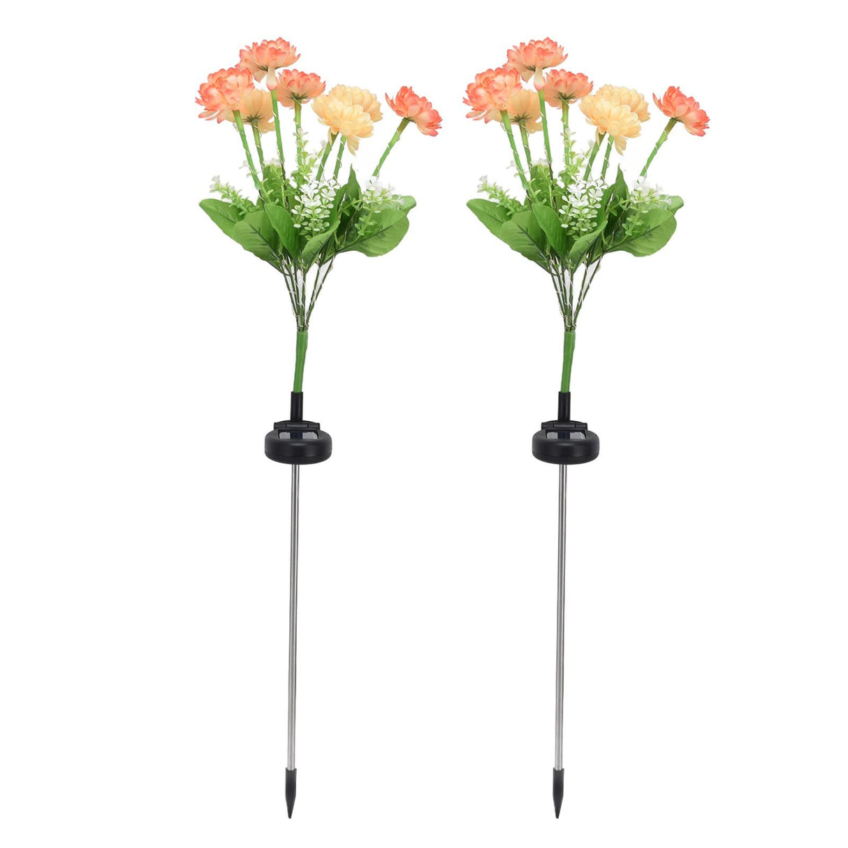 2 Pcs Solar Garden Lights LED Solar Flower Lights for Garden Patio Lawn Yard Pathway