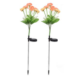 2 Pcs Solar Garden Lights LED Solar Flower Lights for Garden Patio Lawn Yard Pathway - Side View