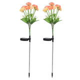2 Pcs Solar Garden Lights LED Solar Flower Lights for Garden Patio Lawn Yard Pathway - Top-Down View