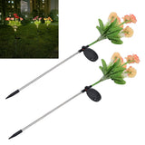 2 Pcs Solar Garden Lights LED Solar Flower Lights for Garden Patio Lawn Yard Pathway