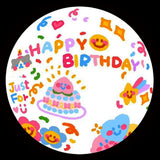 Happy Birthday Projector Mini Birthday Projection Lamp Portable Kids Projection Light for HouseholdRound 3 Pink - Front View