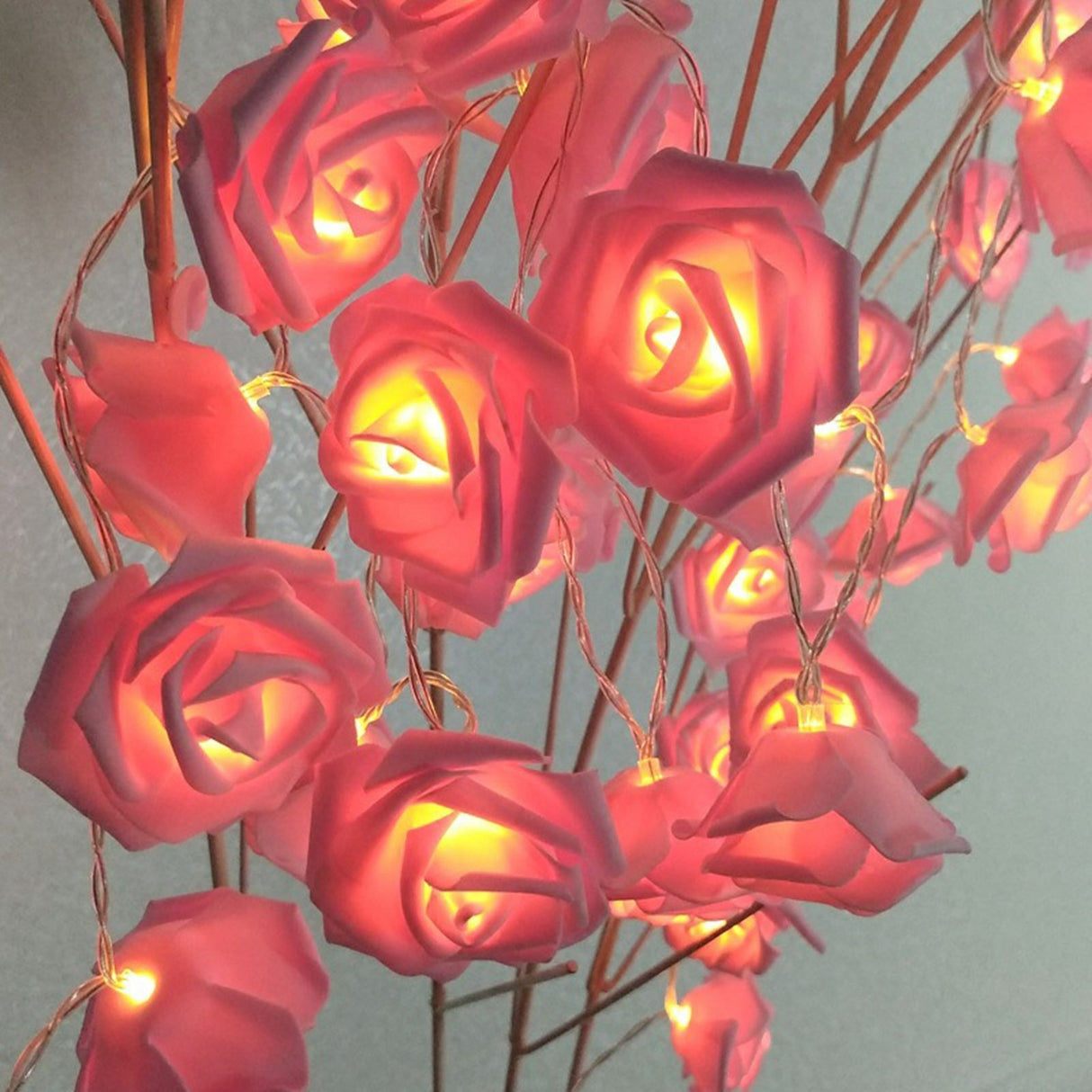 LED String Light Imitation Rose String Light Wedding String Light Festival Decoration LightPink