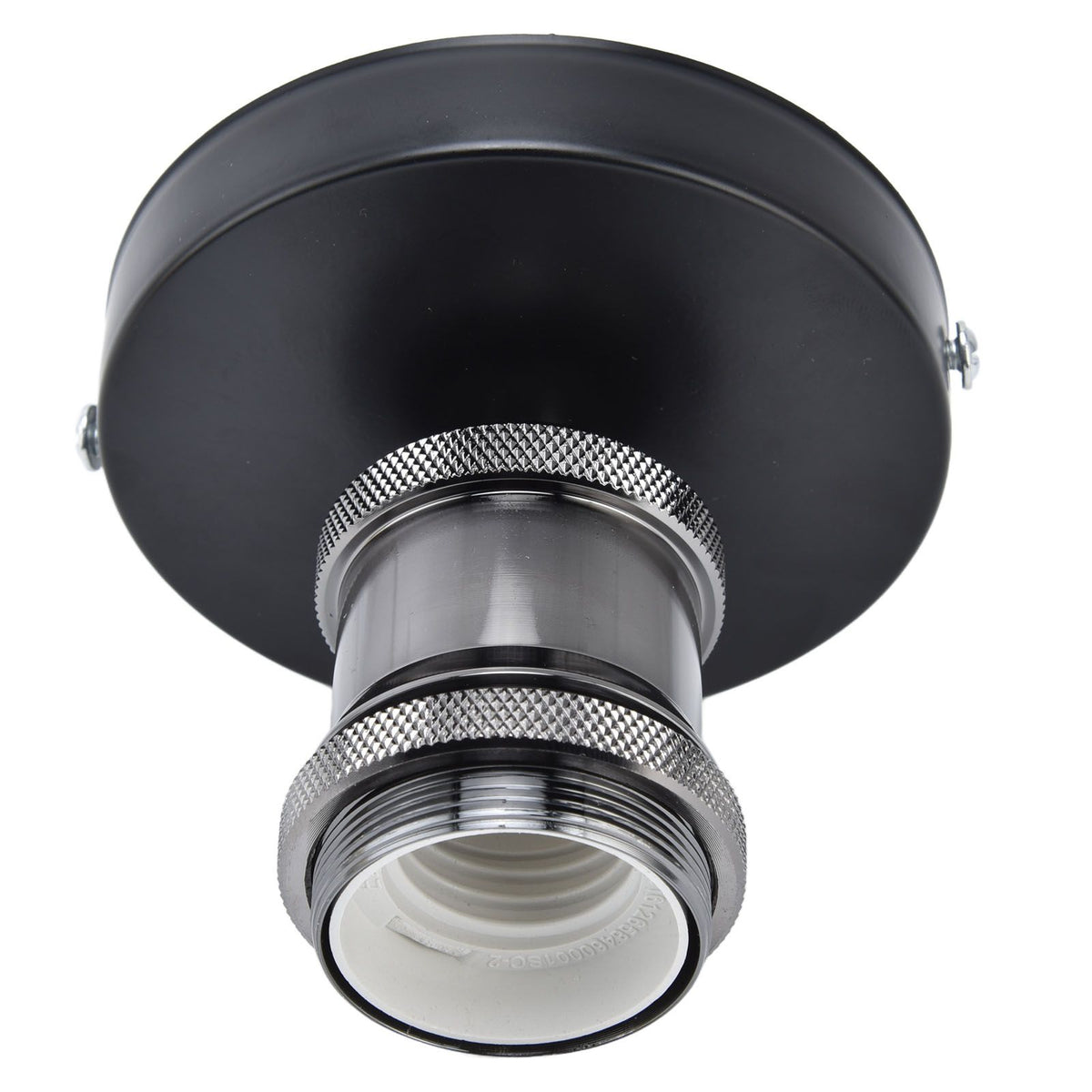 Vintage E26 E27 Lamp Socket Ceiling Lamp Holder with Accessories for Kitchen Bedroom Living Room 100‑240VBlack