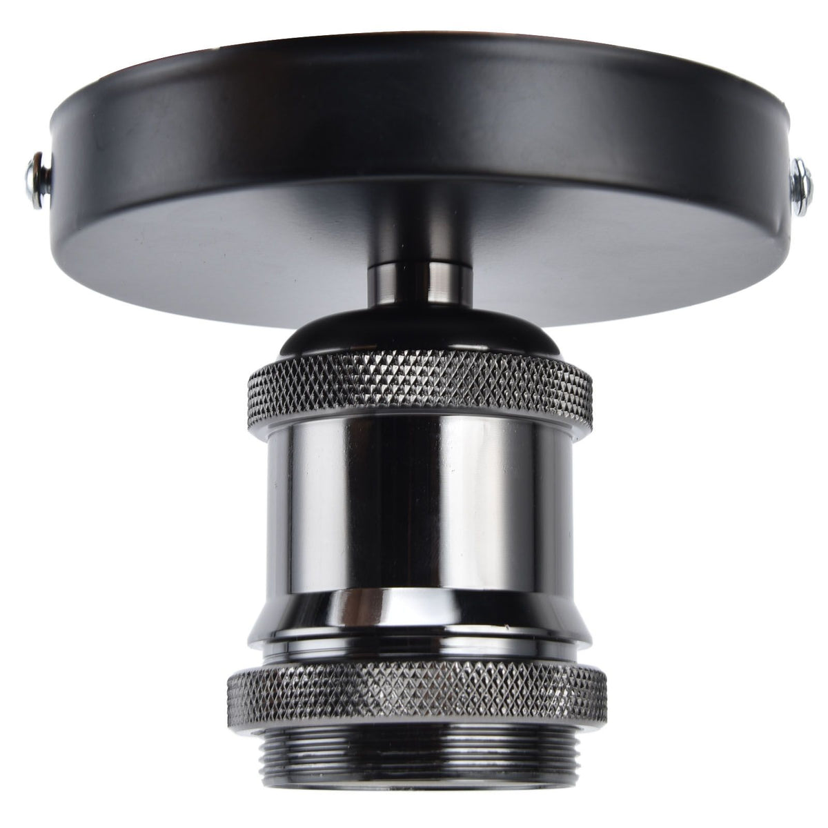 Vintage E26 E27 Lamp Socket Ceiling Lamp Holder with Accessories for Kitchen Bedroom Living Room 100‑240VBlack