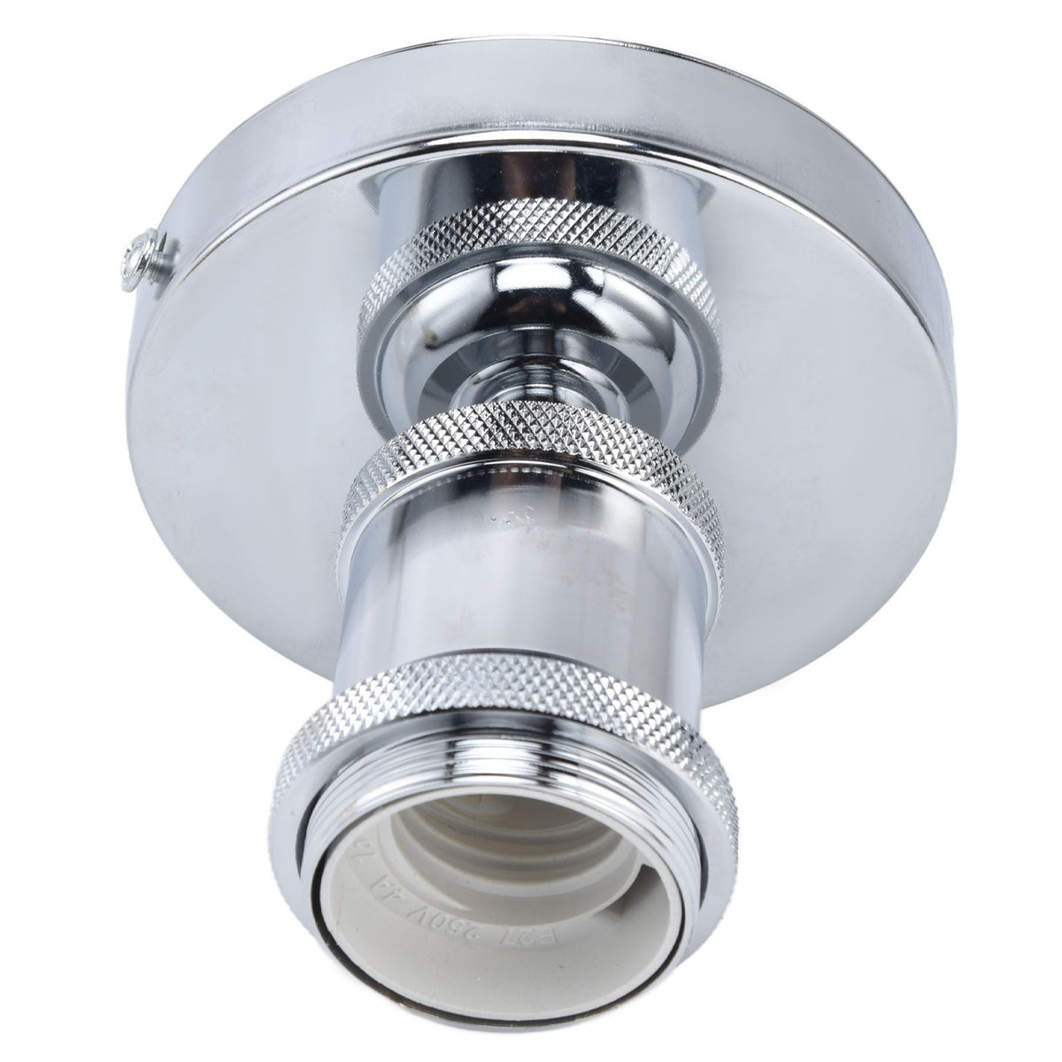 Vintage E26 E27 Lamp Socket Ceiling Lamp Holder with Accessories for Kitchen Bedroom Living Room 100‑240VSilver