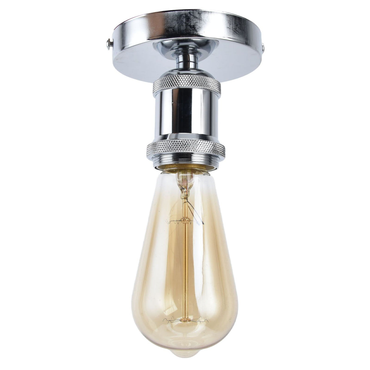 Vintage E26 E27 Lamp Socket Ceiling Lamp Holder with Accessories for Kitchen Bedroom Living Room 100‑240VSilver