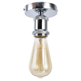 Vintage E26 E27 Lamp Socket Ceiling Lamp Holder with Accessories for Kitchen Bedroom Living Room 100‑240VSilver