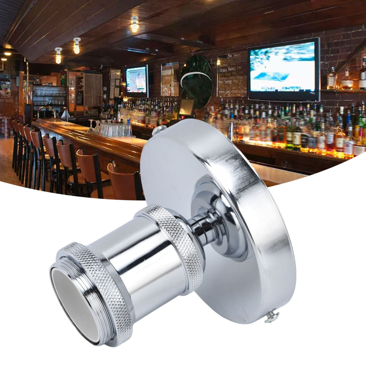 Vintage E26 E27 Lamp Socket Ceiling Lamp Holder with Accessories for Kitchen Bedroom Living Room 100‑240VSilver
