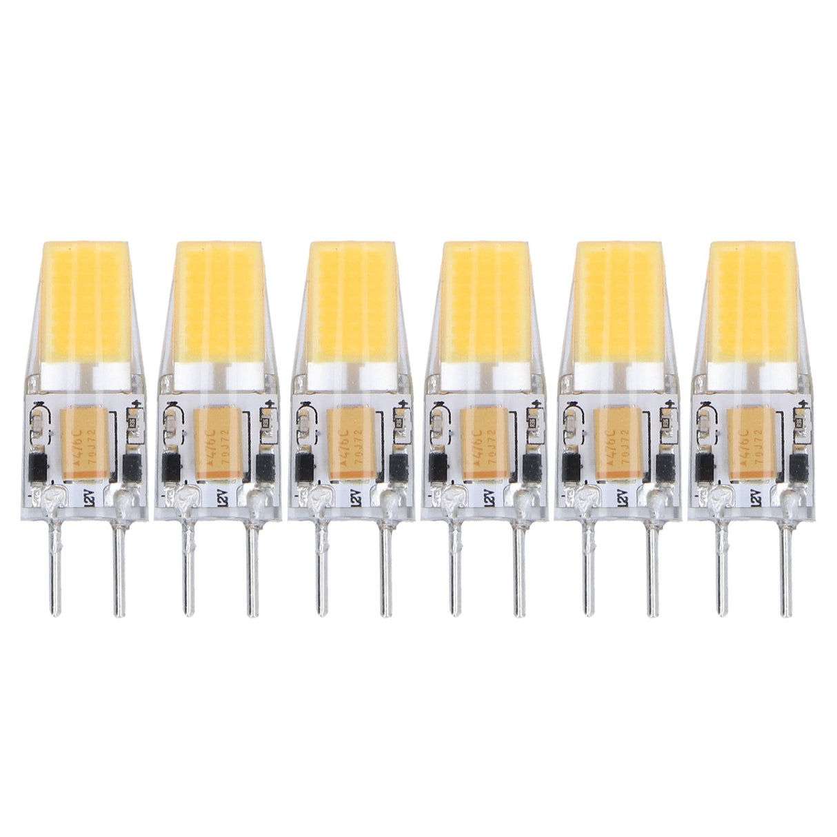 6PCS GY6.35 Bulb 5W AC DC12V COB Light Bulb Energy Saving Silicone Ceiling Lamp Bulb for Living Room