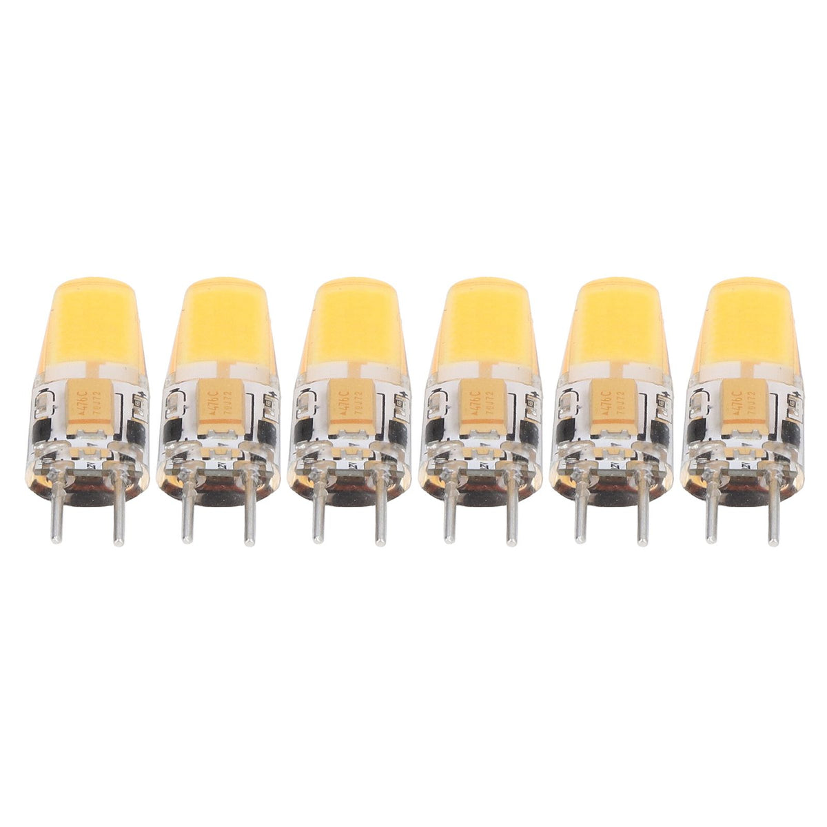 6PCS GY6.35 Bulb 5W AC DC12V COB Light Bulb Energy Saving Silicone Ceiling Lamp Bulb for Living Room