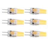 6PCS GY6.35 Bulb 5W AC DC12V COB Light Bulb Energy Saving Silicone Ceiling Lamp Bulb for Living Room