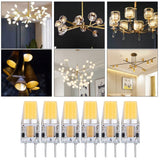 6PCS GY6.35 Bulb 5W AC DC12V COB Light Bulb Energy Saving Silicone Ceiling Lamp Bulb for Living Room