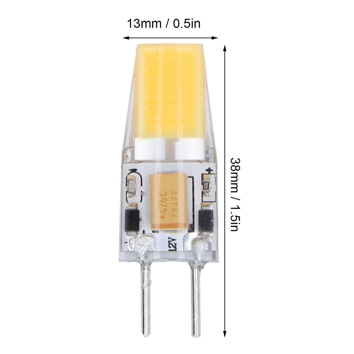 6PCS GY6.35 Bulb 5W AC DC12V COB Light Bulb Energy Saving Silicone Ceiling Lamp Bulb for Living Room