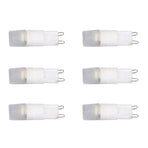 6pcs G9 LED Bulb Energy Saving General Standard Interface 360° Heat Dissipation Cold White Light Bulbs 220V 2W