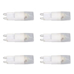 6pcs G9 LED Bulb Energy Saving General Standard Interface 360° Heat Dissipation Cold White Light Bulbs 220V 2W