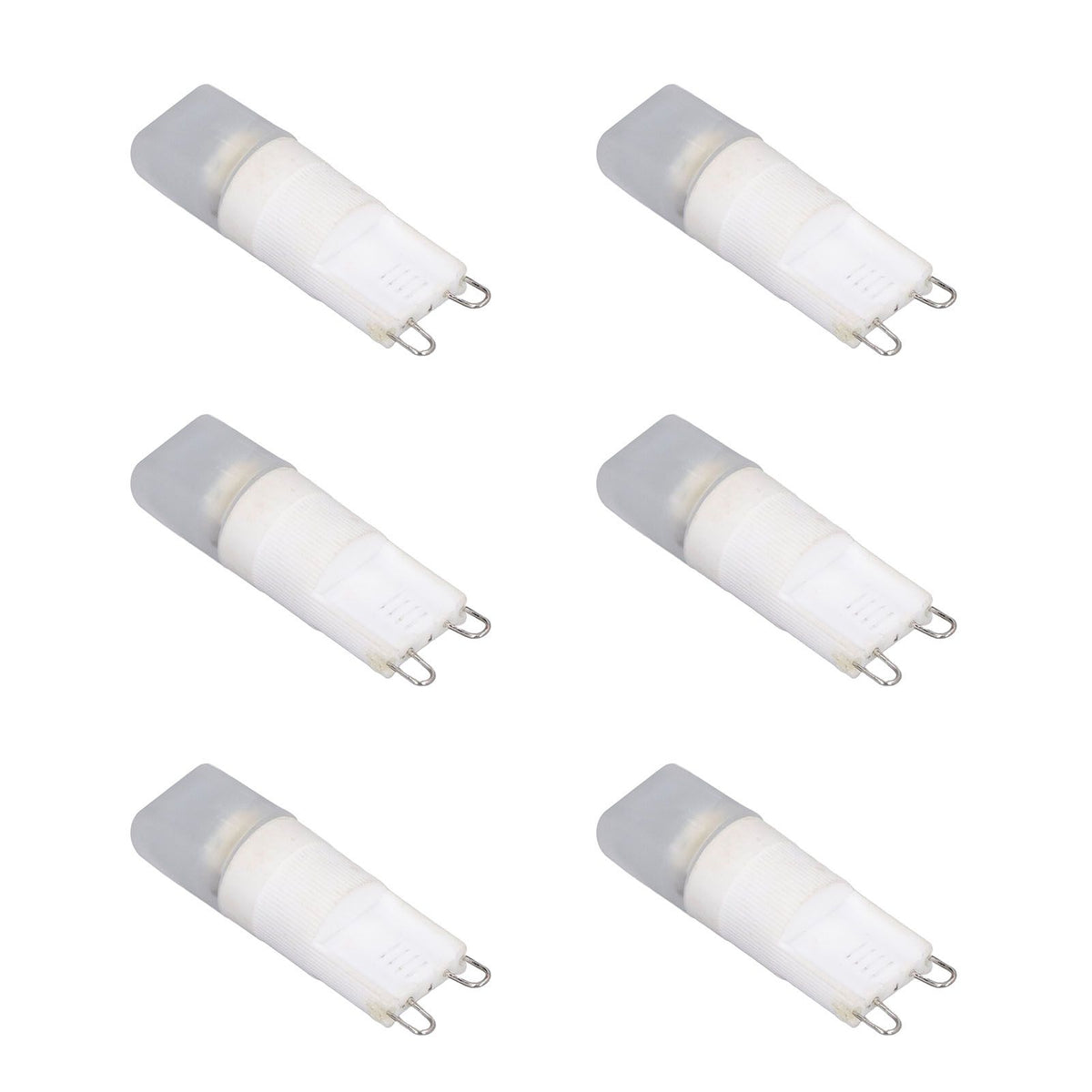 6pcs G9 LED Bulb Energy Saving General Standard Interface 360° Heat Dissipation Cold White Light Bulbs 220V 2W