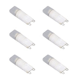 6pcs G9 LED Bulb Energy Saving General Standard Interface 360° Heat Dissipation Cold White Light Bulbs 220V 2W - Top-Down View