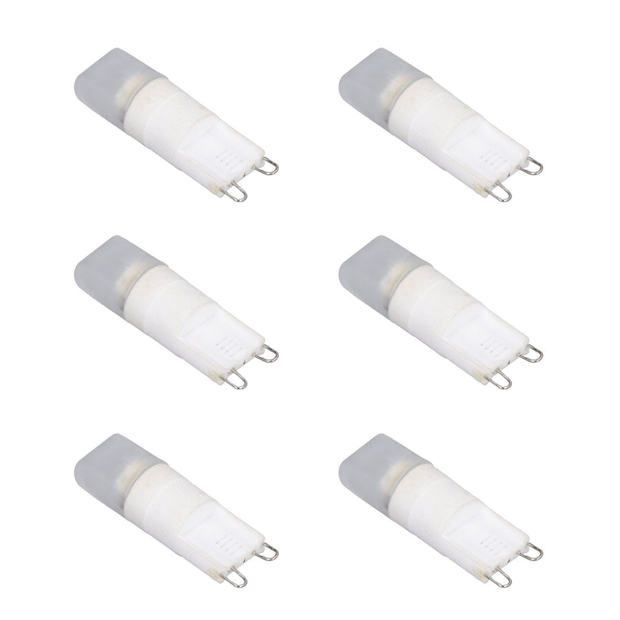 6pcs G9 LED Bulb Energy Saving General Standard Interface 360° Heat Dissipation Cold White Light Bulbs 220V 2W