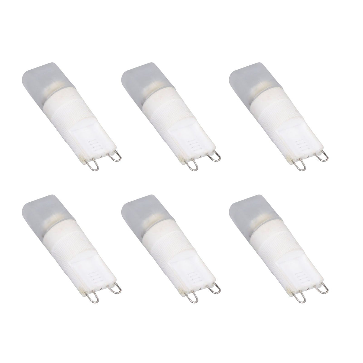 6pcs G9 LED Bulb Energy Saving General Standard Interface 360° Heat Dissipation Cold White Light Bulbs 220V 2W