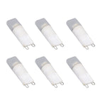 6pcs G9 LED Bulb Energy Saving General Standard Interface 360° Heat Dissipation Cold White Light Bulbs 220V 2W