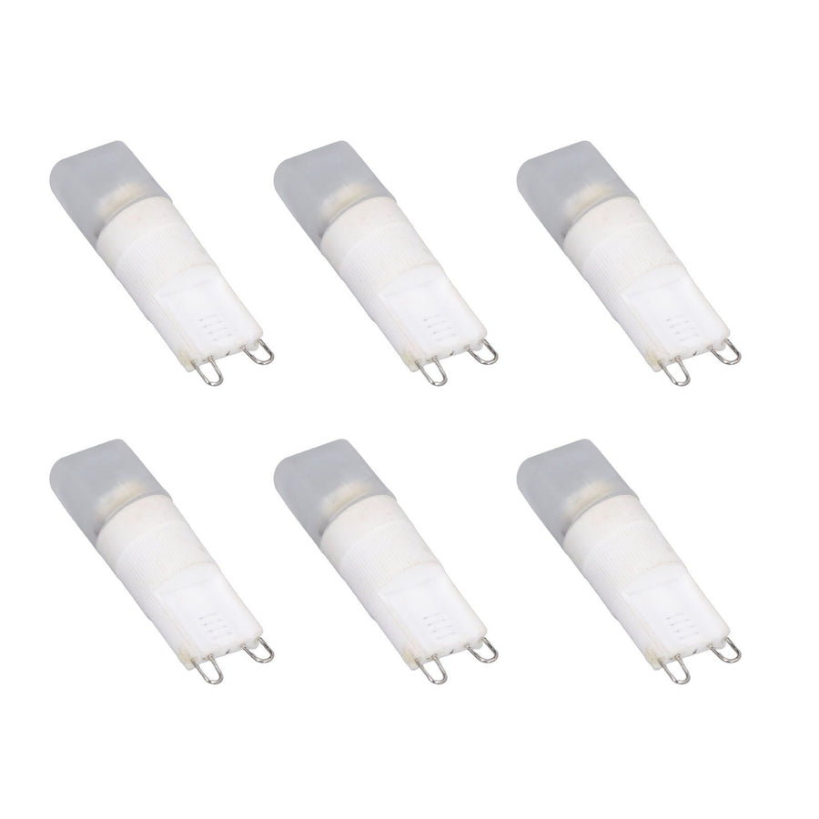 6pcs G9 LED Bulb Energy Saving General Standard Interface 360° Heat Dissipation Cold White Light Bulbs 220V 2W