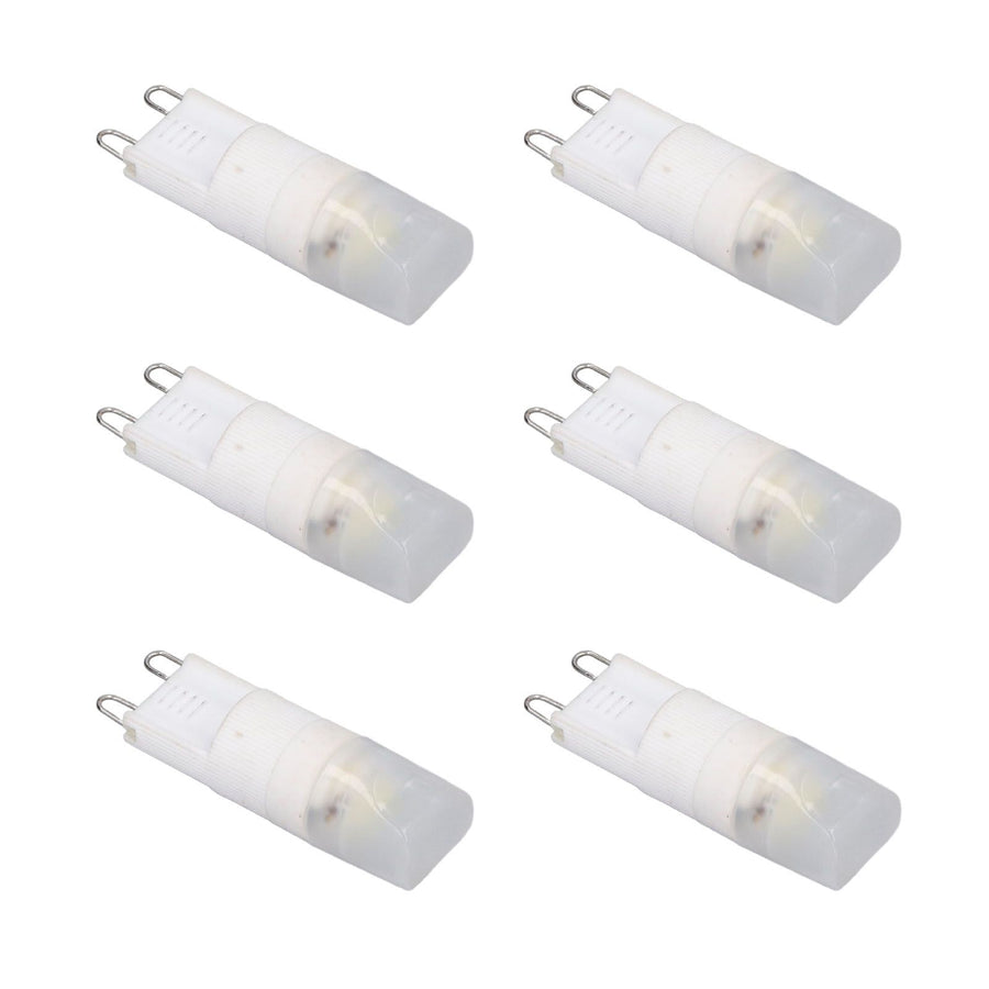 6pcs G9 LED Bulb Energy Saving General Standard Interface 360° Heat Dissipation Cold White Light Bulbs 220V 2W