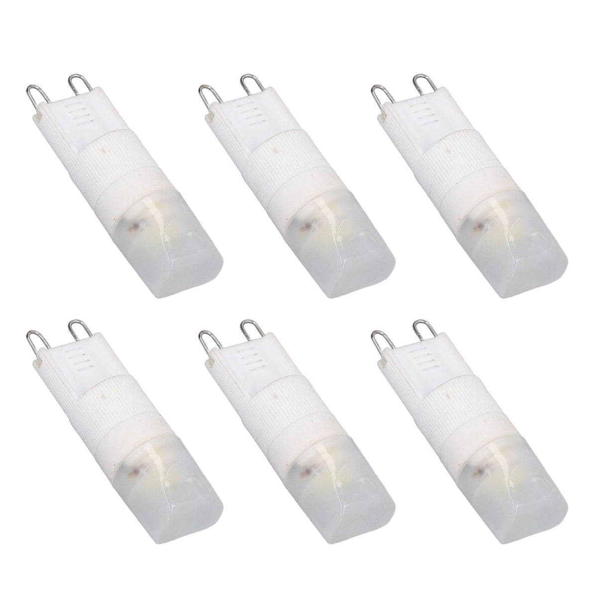 6pcs G9 LED Bulb Energy Saving General Standard Interface 360° Heat Dissipation Cold White Light Bulbs 220V 2W