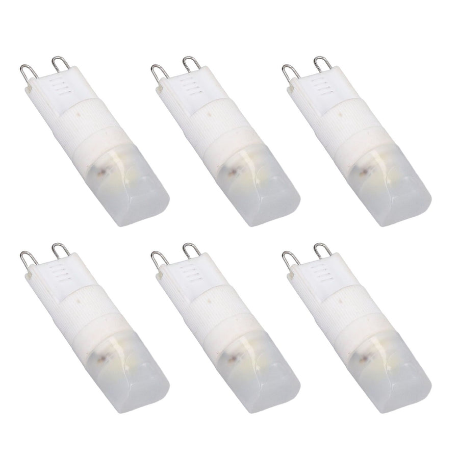 6pcs G9 LED Bulb Energy Saving General Standard Interface 360° Heat Dissipation Cold White Light Bulbs 220V 2W