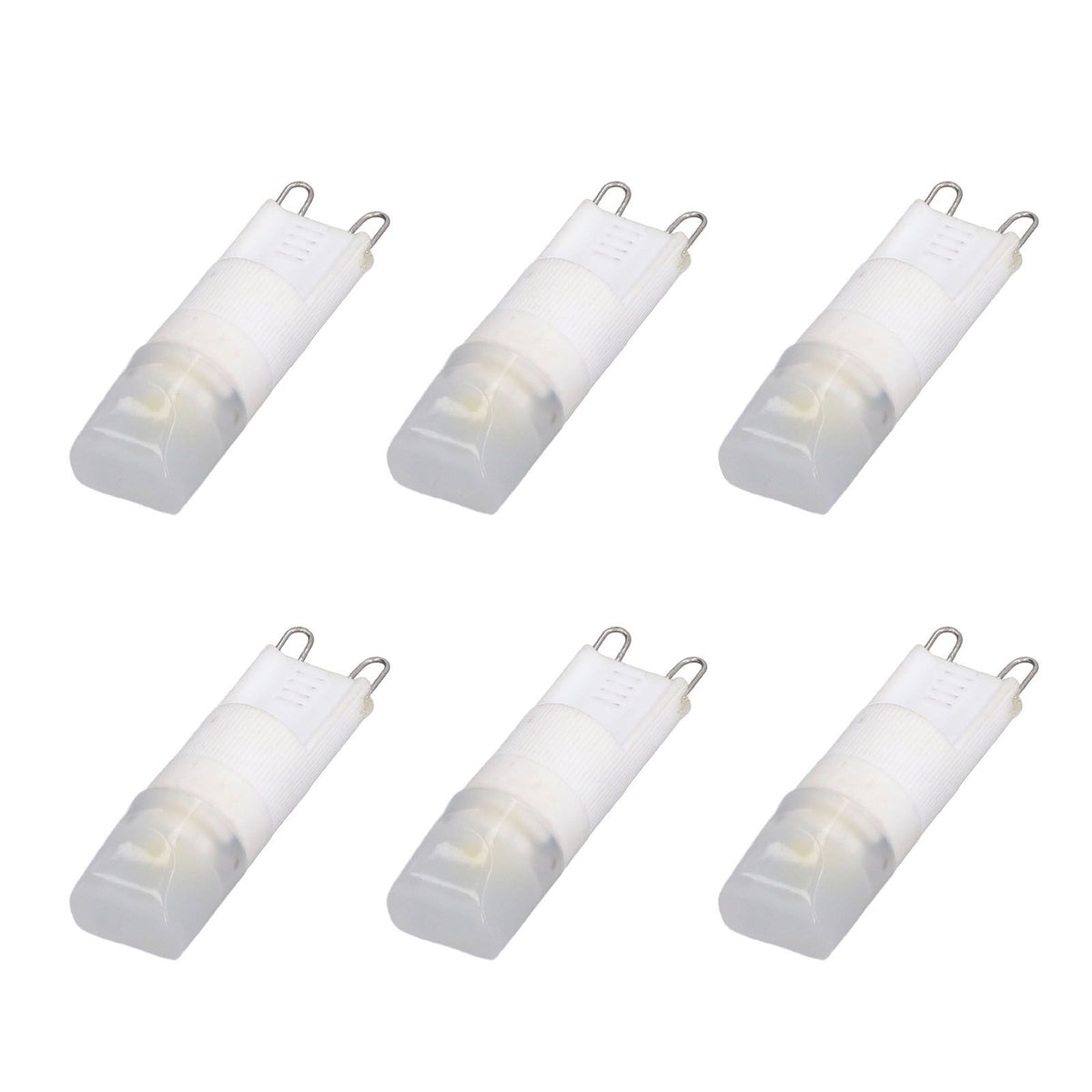 6pcs G9 LED Bulb Energy Saving General Standard Interface 360° Heat Dissipation Cold White Light Bulbs 220V 2W