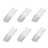 6pcs G9 LED Bulb Energy Saving General Standard Interface 360° Heat Dissipation Cold White Light Bulbs 220V 2W