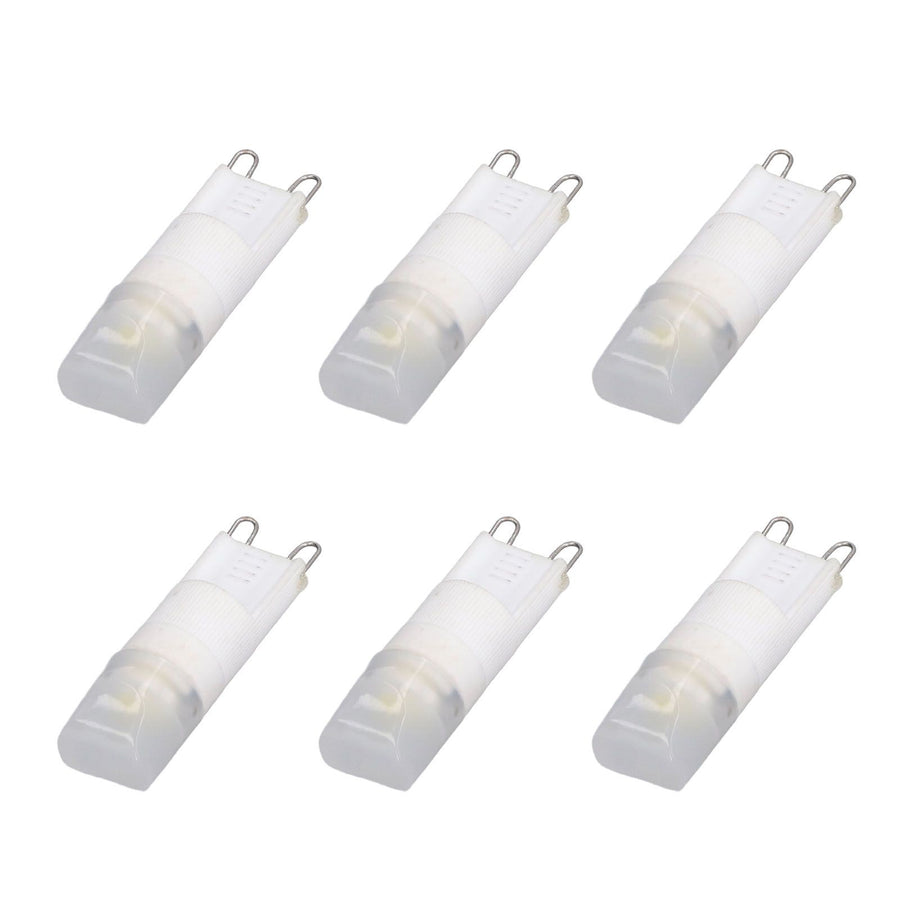6pcs G9 LED Bulb Energy Saving General Standard Interface 360° Heat Dissipation Cold White Light Bulbs 220V 2W