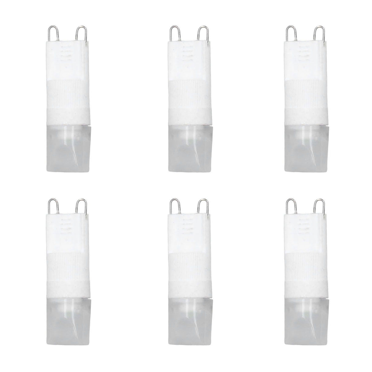 6pcs G9 LED Bulb Energy Saving General Standard Interface 360° Heat Dissipation Cold White Light Bulbs 220V 2W