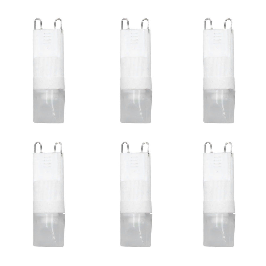 6pcs G9 LED Bulb Energy Saving General Standard Interface 360° Heat Dissipation Cold White Light Bulbs 220V 2W